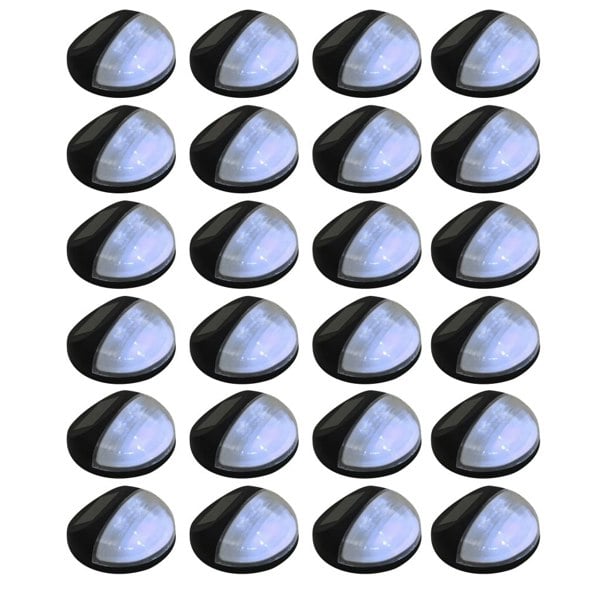 Berkfield Outdoor Solar Wall Lamps LED 24 pcs Round Black
