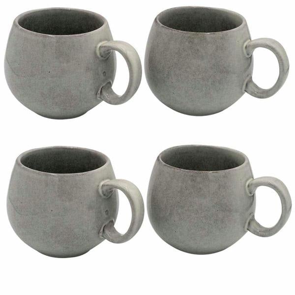 Cooks Professional Set of 4 Nordic Stoneware Mugs | 490ml | Grey
