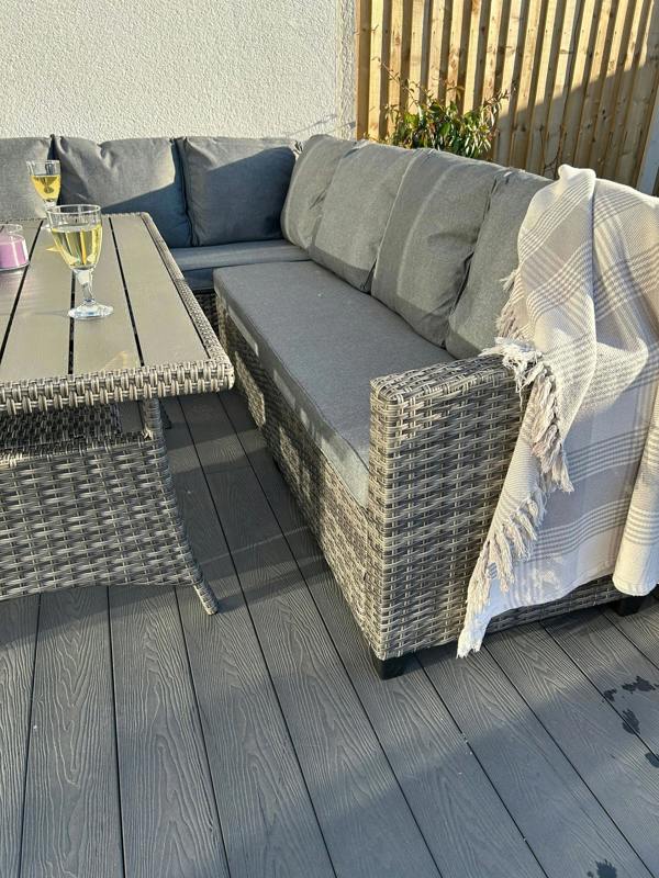York 8 Seat Mixed Grey Rattan Corner Sofa Dining Set - Madefor.Living
