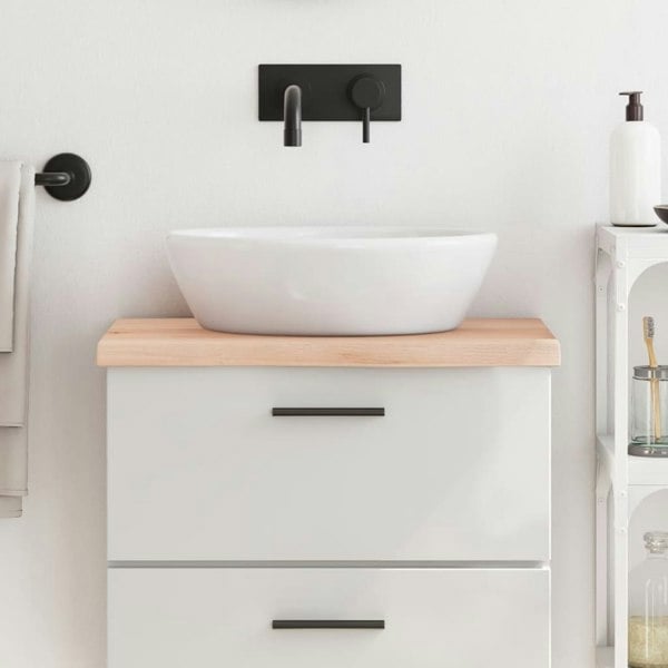 Berkfield Bathroom Countertop 60x30x4 cm Untreated Solid Wood