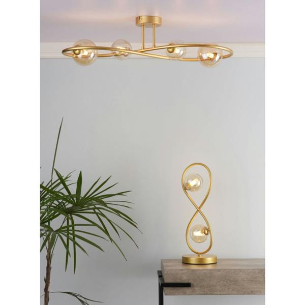 Pagazzi Lighting Lena 2 Light Satin Brass Table Lamp