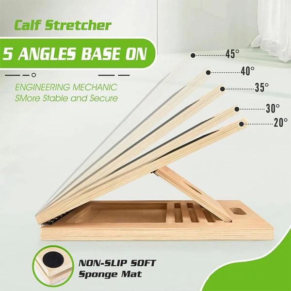 Havendro 5 Level Adjustable Wooden Calf Stretcher Incline Ankle Slant Board