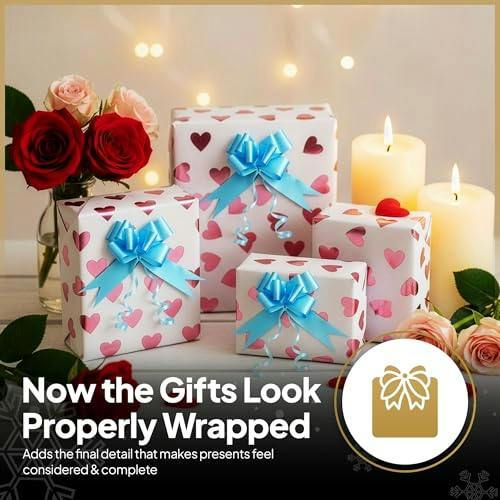 50mm Pale Blue Pull Bows, Multi-Pack Ribbon Gift Bows for Wrapping, Hampers and Décor image 5