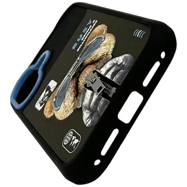 Nimmy Friends Nimmy Cool & Cute 2.0 Little Rich Tycoon Dog Case with MagSafe for iPhone 17 6.3" Black Blue - N-KMLL-IP17-01