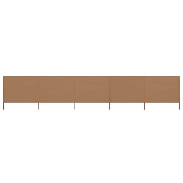 Berkfield 5-panel Wind Screen Fabric 600x160 cm Taupe