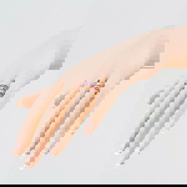 T. H. Baker Platinum Silver 0.82ct Brilliant Cut Ruby & 0.40ct Diamond Five Stone Ring 32707