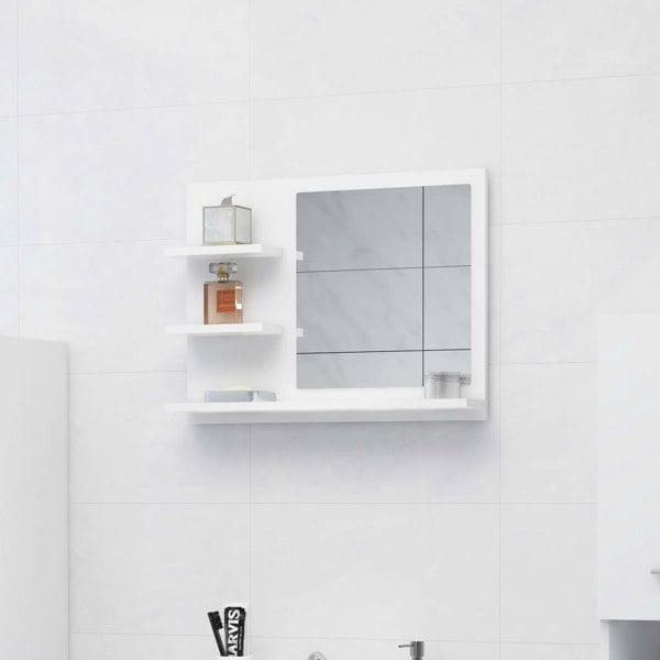 Berkfield Bathroom Mirror White 60x10.5x45 cm Engineered Wood