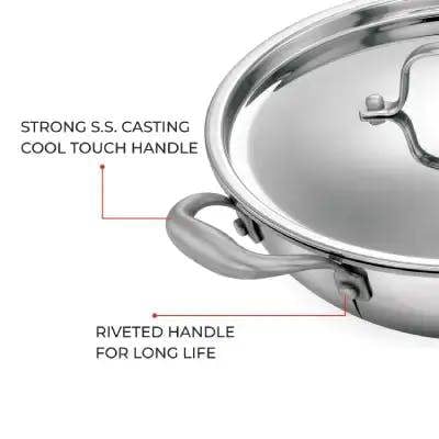 AVIAS TRIPLY KADAI WITH SS LID - 22CM (2L)
