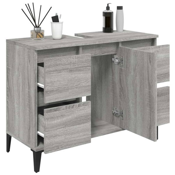 Berkfield Sink Cabinet Grey Sonoma 80x33x60 cm Engineered Wood