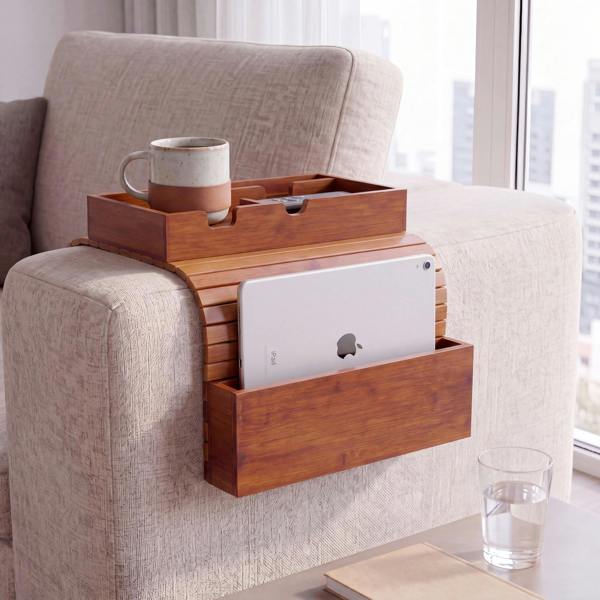 Maison des Cadeaux Bamboo Sofa Armrest Tray