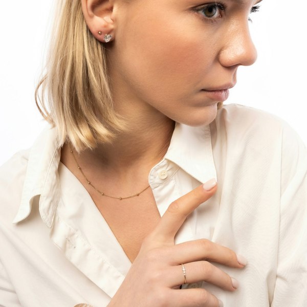 Spero London 9ct Solid Gold Sphere Stud Earring