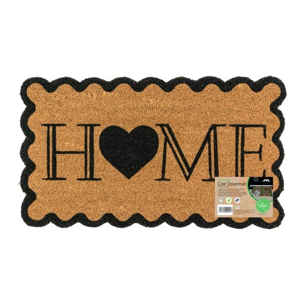 JVL Eco-Friendly Latex Backed Coir Entrance Doormat, 40x70cm - Scalloped Home