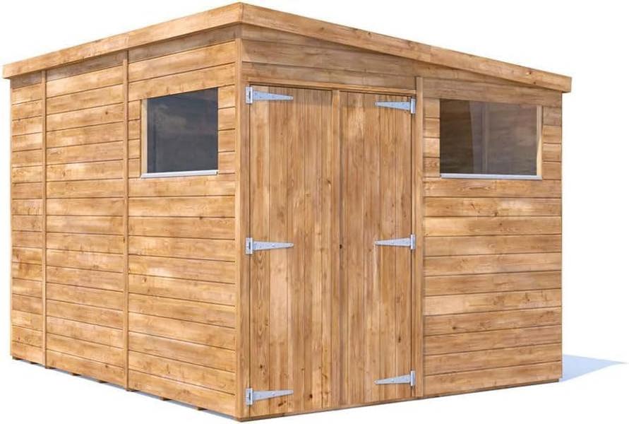 Dunster House Wooden Shed Garden Storage 2.4 x 3m (10' x 6') 15mm Walls, Pent Roof & Window, Overlord Modular