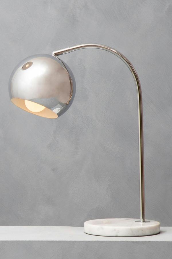 Fifty Five South Karter Chrome Finish Table Lamp With White Base