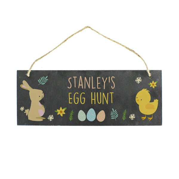 Personalised Memento Company Personalised Easter Egg Hunt Slate Hanging Sign