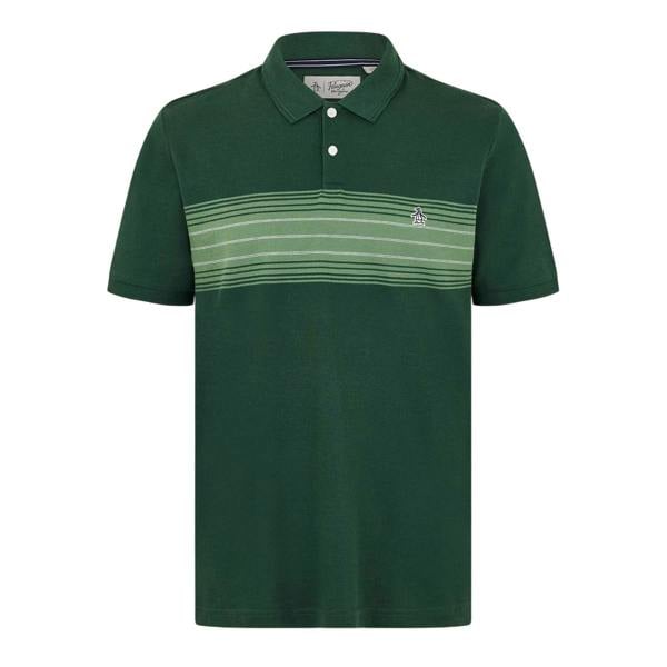 Original Penguin Mens Striped Polo Shirt - Green - 