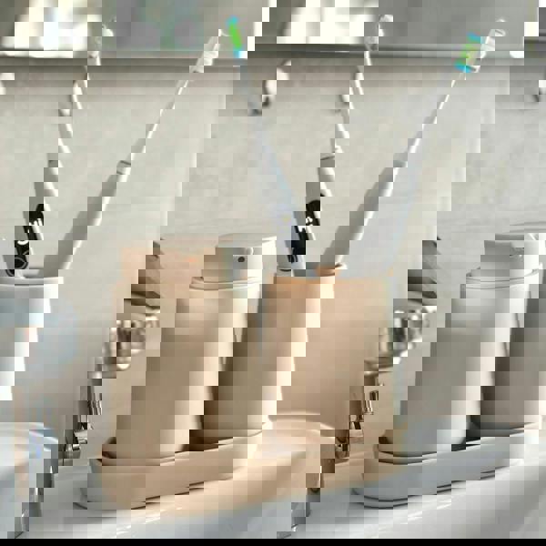 BESLAGSBODEN Freestanding Sand Soap Dish 18 x 9.5cm (7" x 3.7") Smooth Plastic Soap Tray for Bath Sink Shower Bathroom