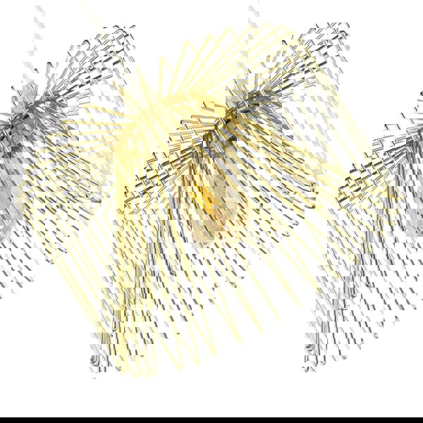 Modern Circular Wire Polished Gold Metal Pendant Ceiling Light Shade Image 3