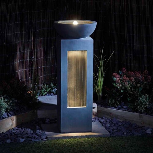 Serenity Garda Falls Outdoor Garden Water Feature with LED Lighting