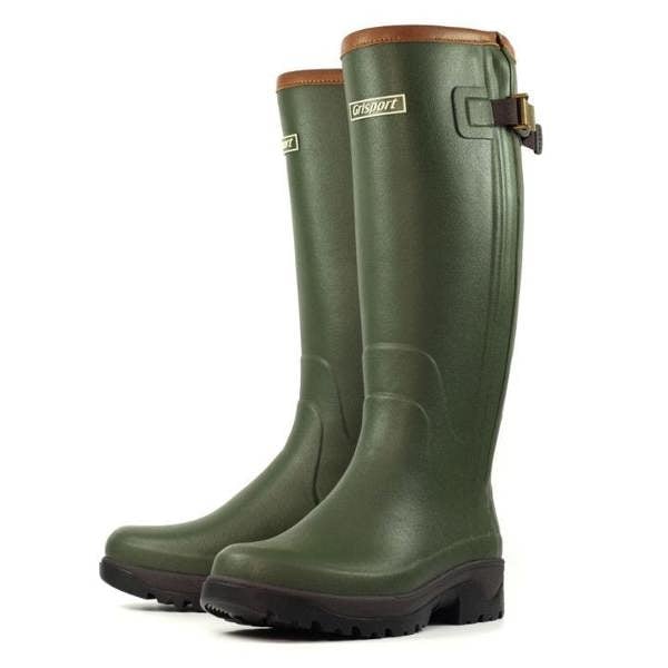 Green Grisport Delta II Wellington Boot Rubber boot with side zip