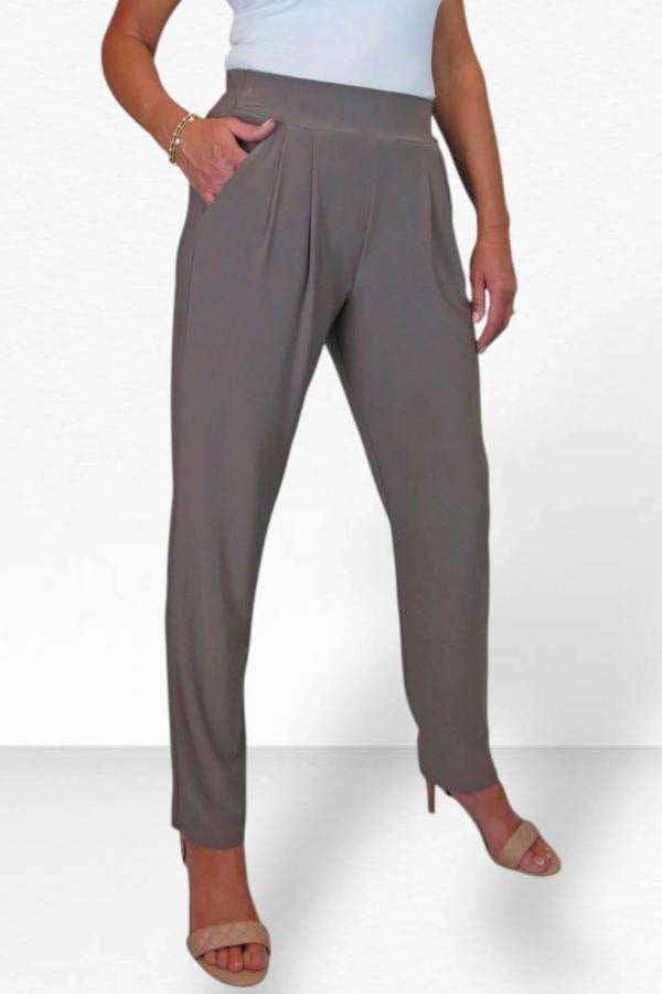 Paulo Due Women's Smart Office Trouser with Pull On Elastic Waist