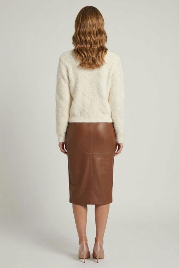 Cream | Soft Chevron Textured Jumper