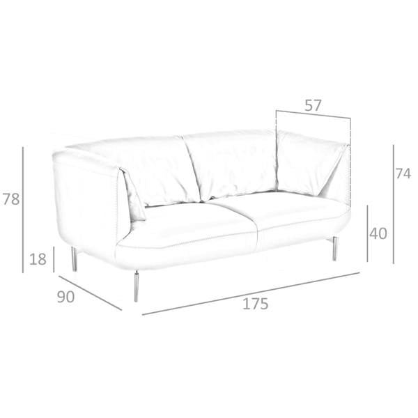 Angel Cerdá Grey leather sofa 6036/6037