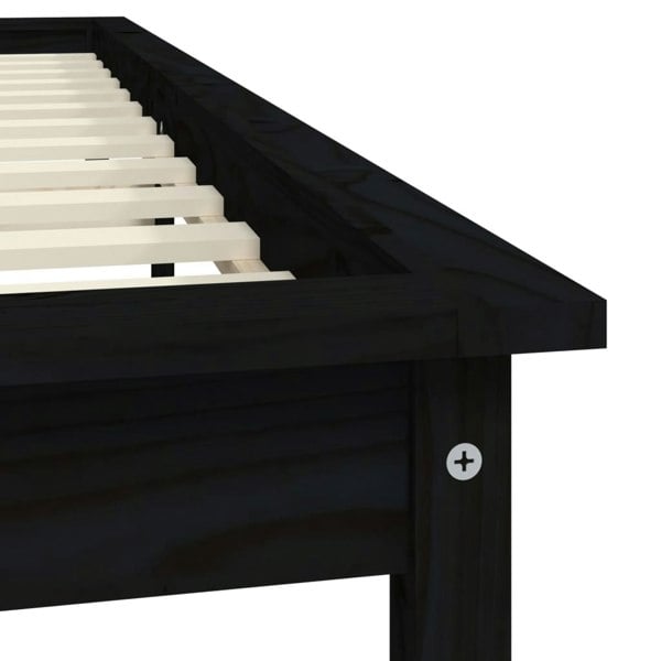 Berkfield Bed Frame Black 120x200 cm Solid Wood Pine