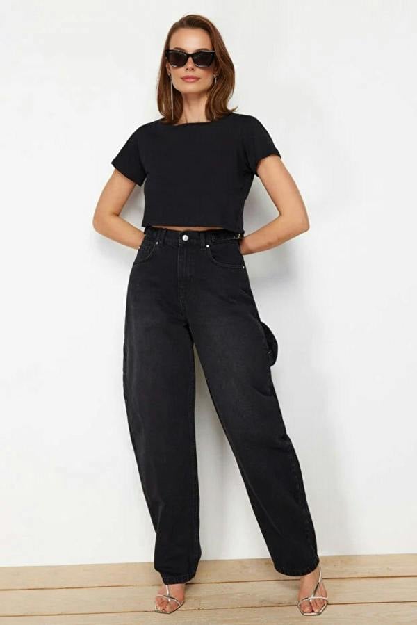 WOVCOR High Waist Carpenter Loose Baggy Jeans