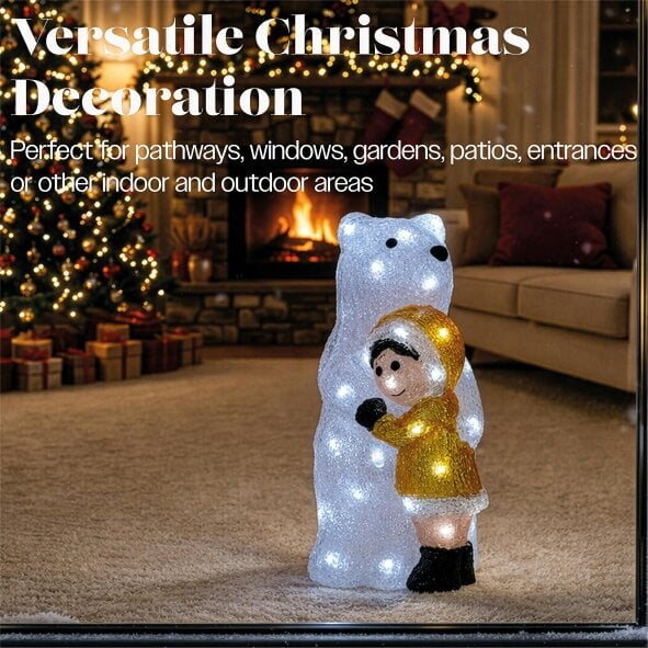 Scotts of Stow Xmas Haus LED Acrylic Bear Outdoor Decoration