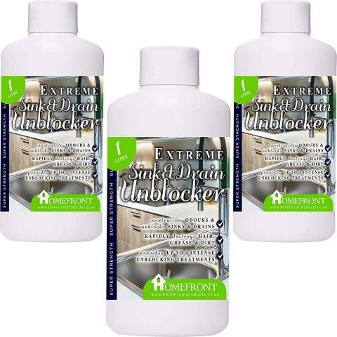 Homefront Extreme Sink & Drain Cleaner - Removes Hair, Grease & Dirt and Neutralises Odours 3L