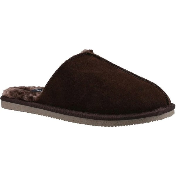 Hush Puppies Mens Coady Suede Slippers - Brown