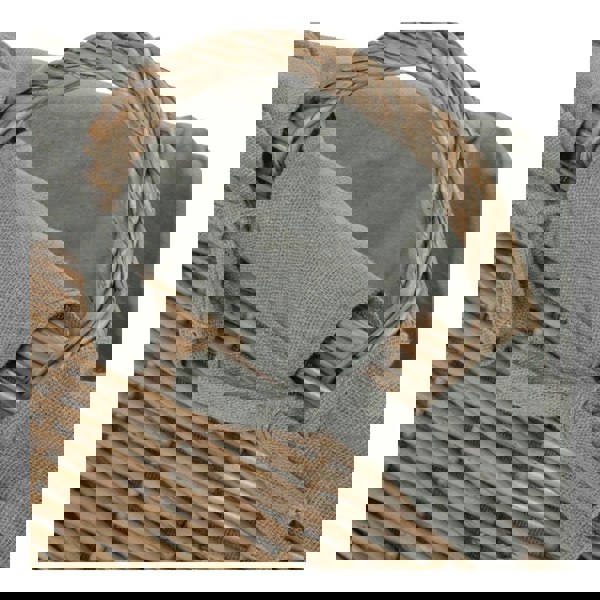 Wicker Antique Wash Finish Handled Grey Cotton Lining Storage Basket