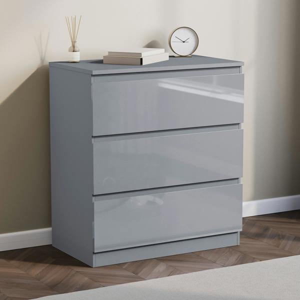 Vida Designs Glinton 3 Drawer Chest, Black