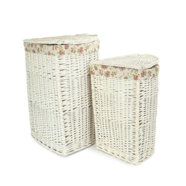 Corner Laundry Wicker Basket