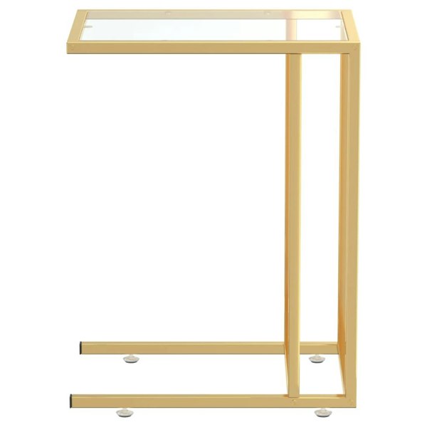 Berkfield Computer Side Table Transparent 50x35x65 cm Tempered Glass