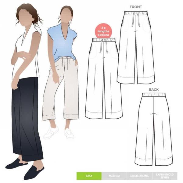 Style Arc Sewing Pattern Como Pant - Trousers for Women - Easy