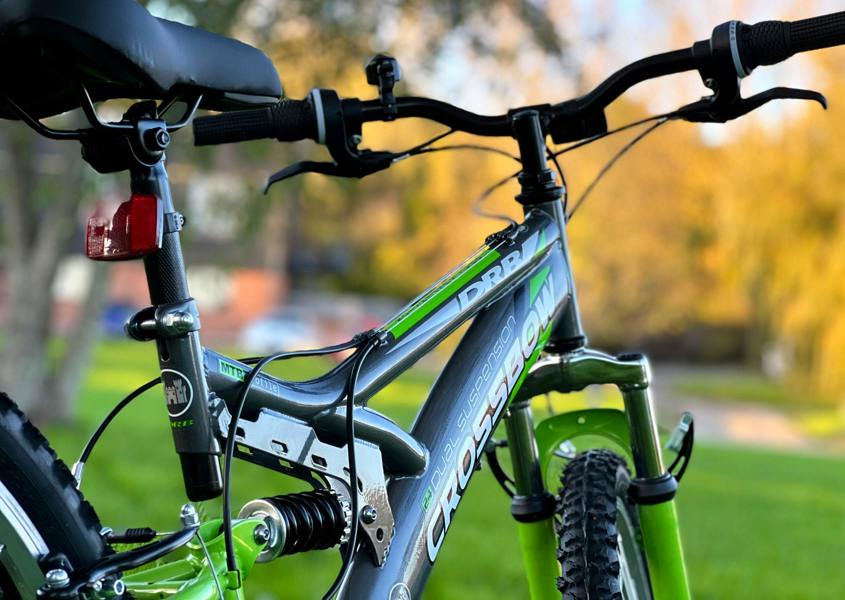 Dallingridge Crossbow Junior Full Suspension Mountain Bike, 24" Wheel - Graphite/Lime