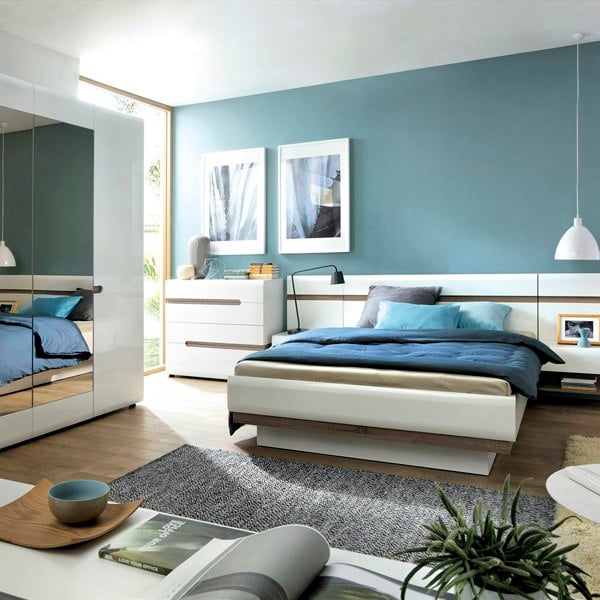 Furniture To Go Chelsea Desk/Dressing Table in White with Oak Trim