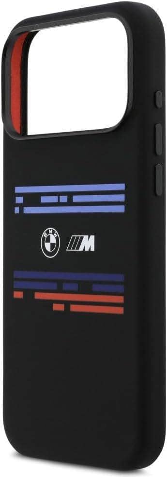 BMW M Series Silicone Horizontal Line Case with MagSafe for iPhone 17 Pro Max 6.9" Black - BMHMP17X25SHOTSK