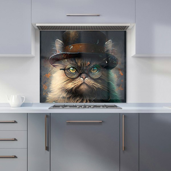 Warren Reed - Designer Persian Cat With Glasses Splashart Kitchen Splashback