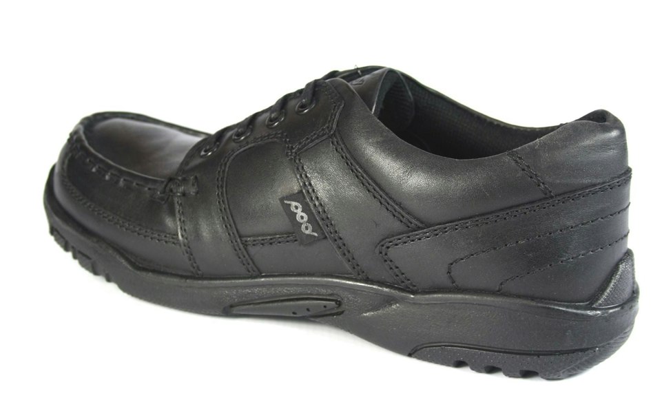 POD Grant Lace Up Black Leather Boys School Formal Casual Shoes
