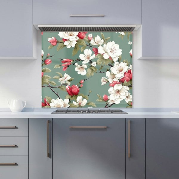 Warren Reed - Designer Pink And White Blossom Kitchen Splashback