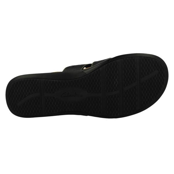 Clarks Ladies Clarks Laser Detailed Adjustable Strap Mule Sandals Kitly Walk