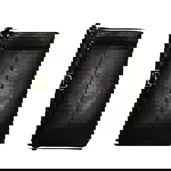 Assots London 'CANARY' Black Vintage Leather Crossbody bag