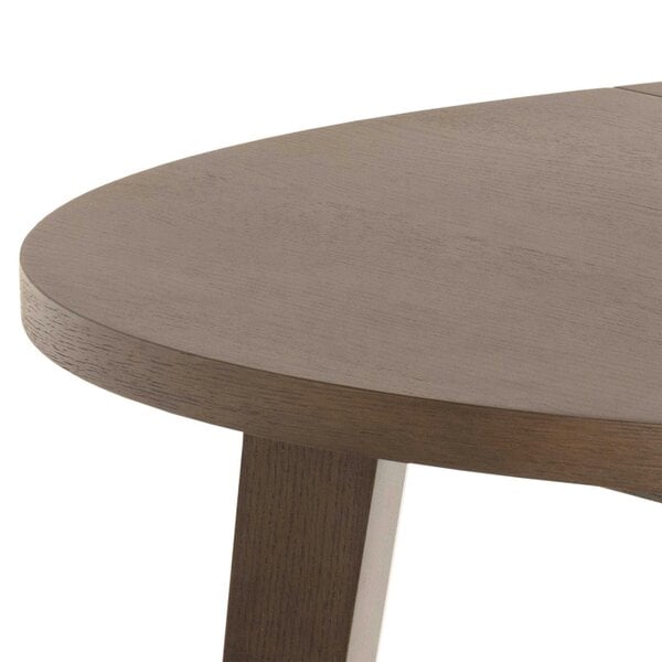 Wyld Haus Jyvaskyla 120cm Dark Oak Wood Round Extendable Dining Table