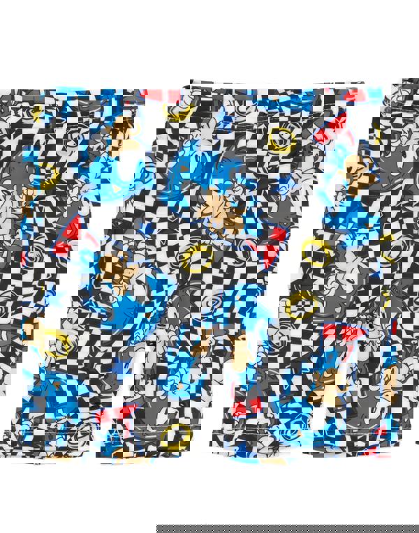 Sonic the Hedgehog Boys Blue Sonic Placement & All-Over Print 2 Piece Swim Set