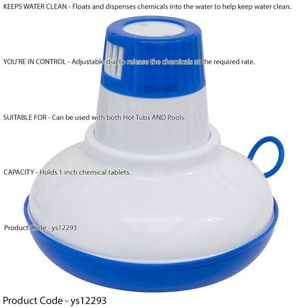 Loops Hot Tub & Spa Chemical Floater - Holds 1 Inch Tablets - Water Cleaning Bob