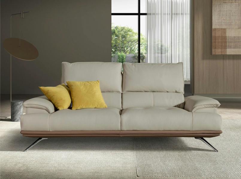 Angel Cerdá Grey taupe leather sofa 6247/6248