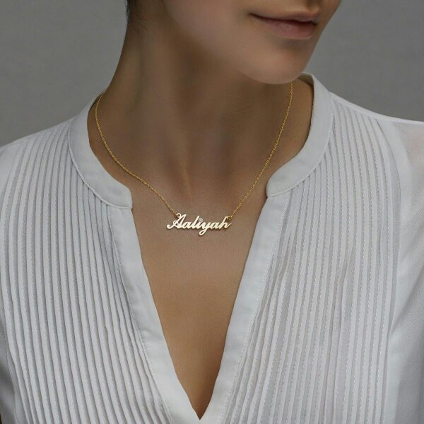 Christopher James of London 9ct Yellow Gold Plated Carrie Style Personalised Name Necklace With Diamond